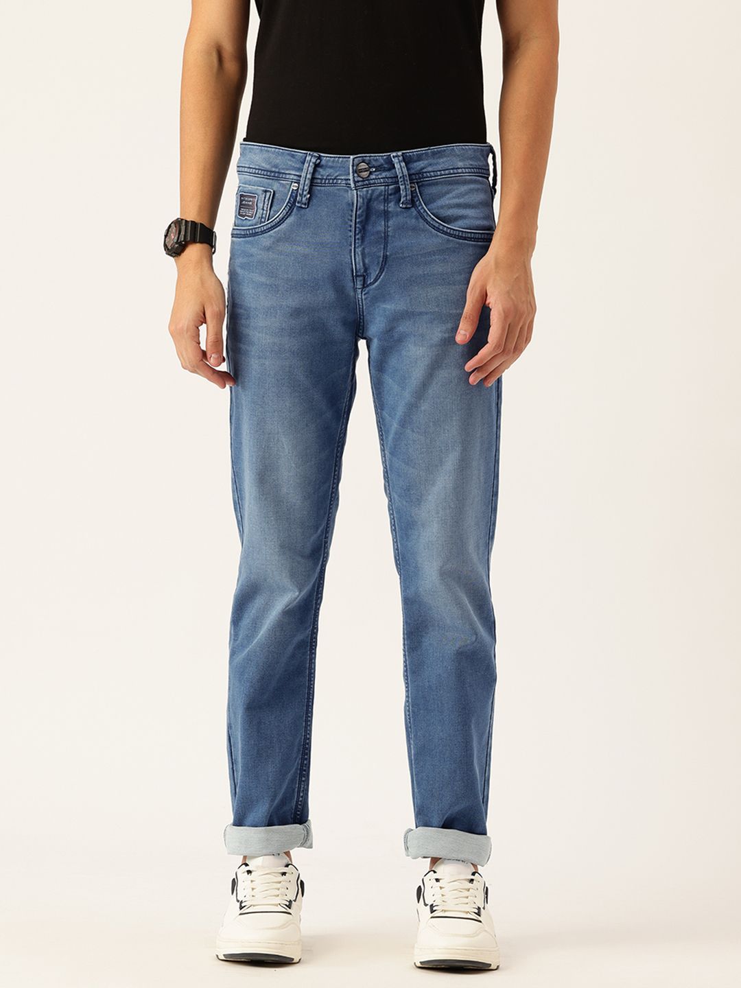 Integriti Men Slim Fit Mid-Rise Light Fade Stretchable Jeans