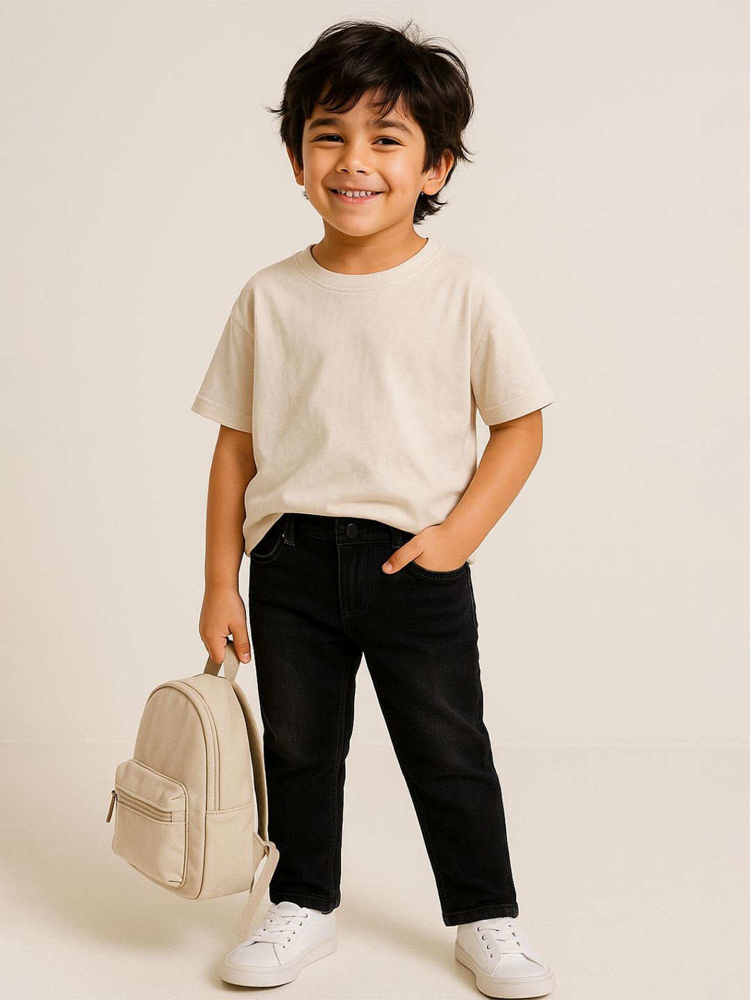 TALES & STORIES Boys Slim Fit Light Fade Stretchable Jeans