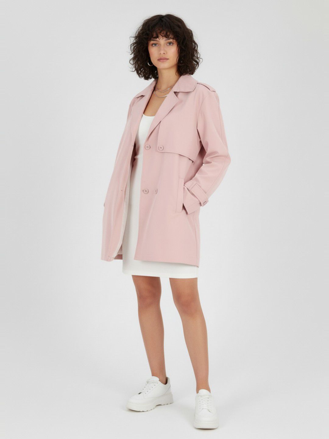 Buy glitchez Notched Lapel Single Breasted Overcoat - Coats for