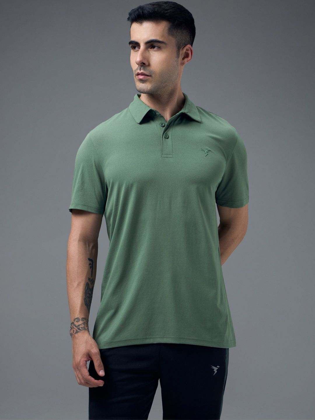 Technosport Men Polo Collar Anti Static Slim Fit T-shirt