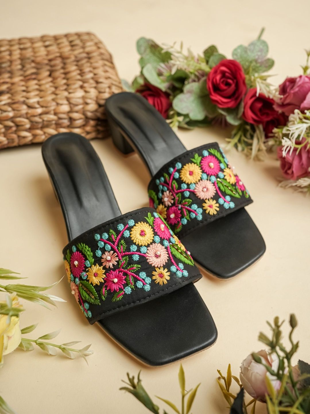 Anouk Embellished Block Sandals