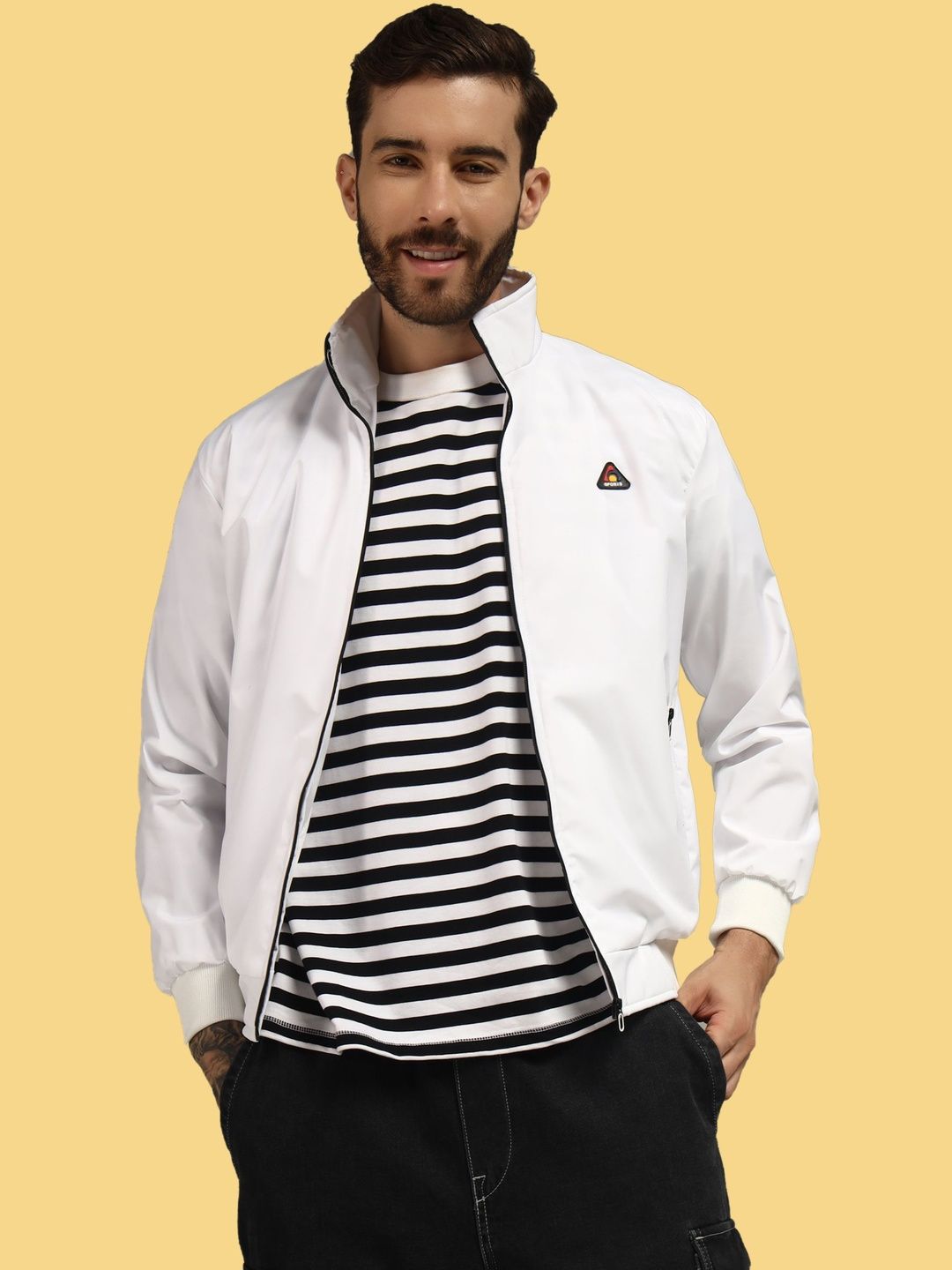Metronaut Men Brand Logo Lightweight Bomber Jacket