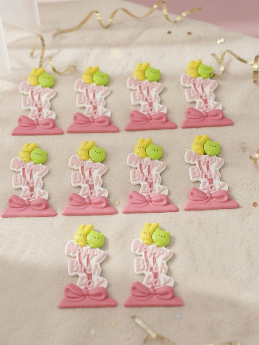 Ascension Set of 10 Cute Happy Birthday Resin Cake Topper