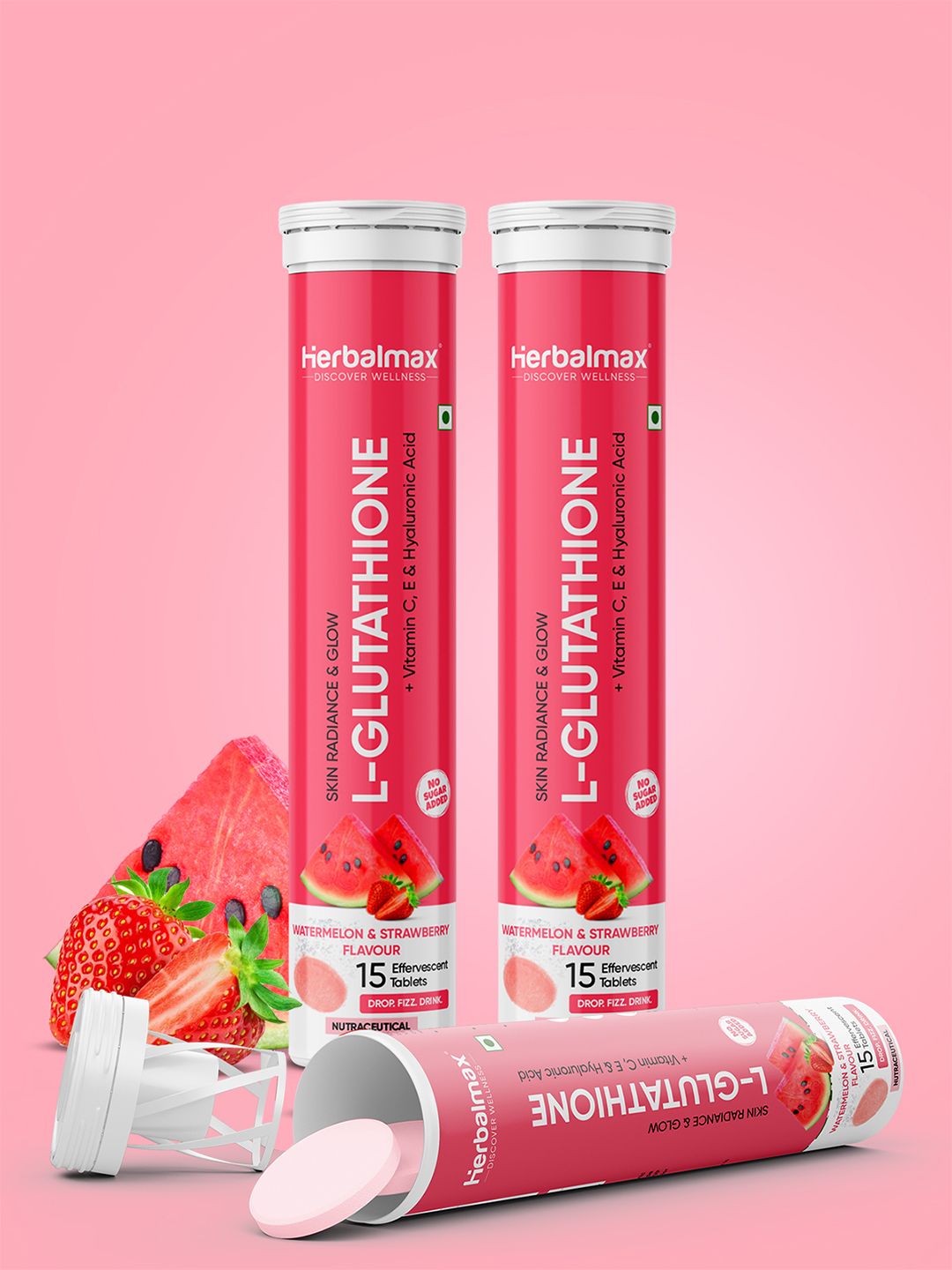 Buy Herbal max Set Of 3 Skin Radiance & Glow L-Glutathione With Vitamin C & E -15 Tablets Each - Skin Supplements for Unisex 33287329