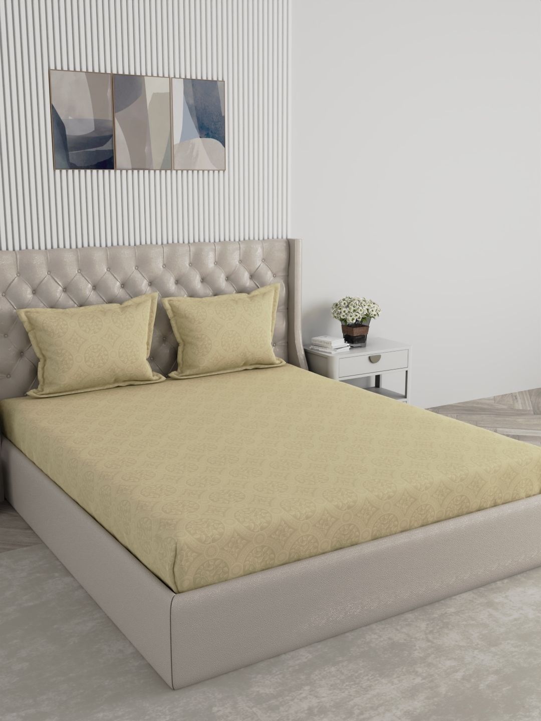 Raymond Home Raymond Home Beige 210 TC Bedsheet with 2 Pillow Covers