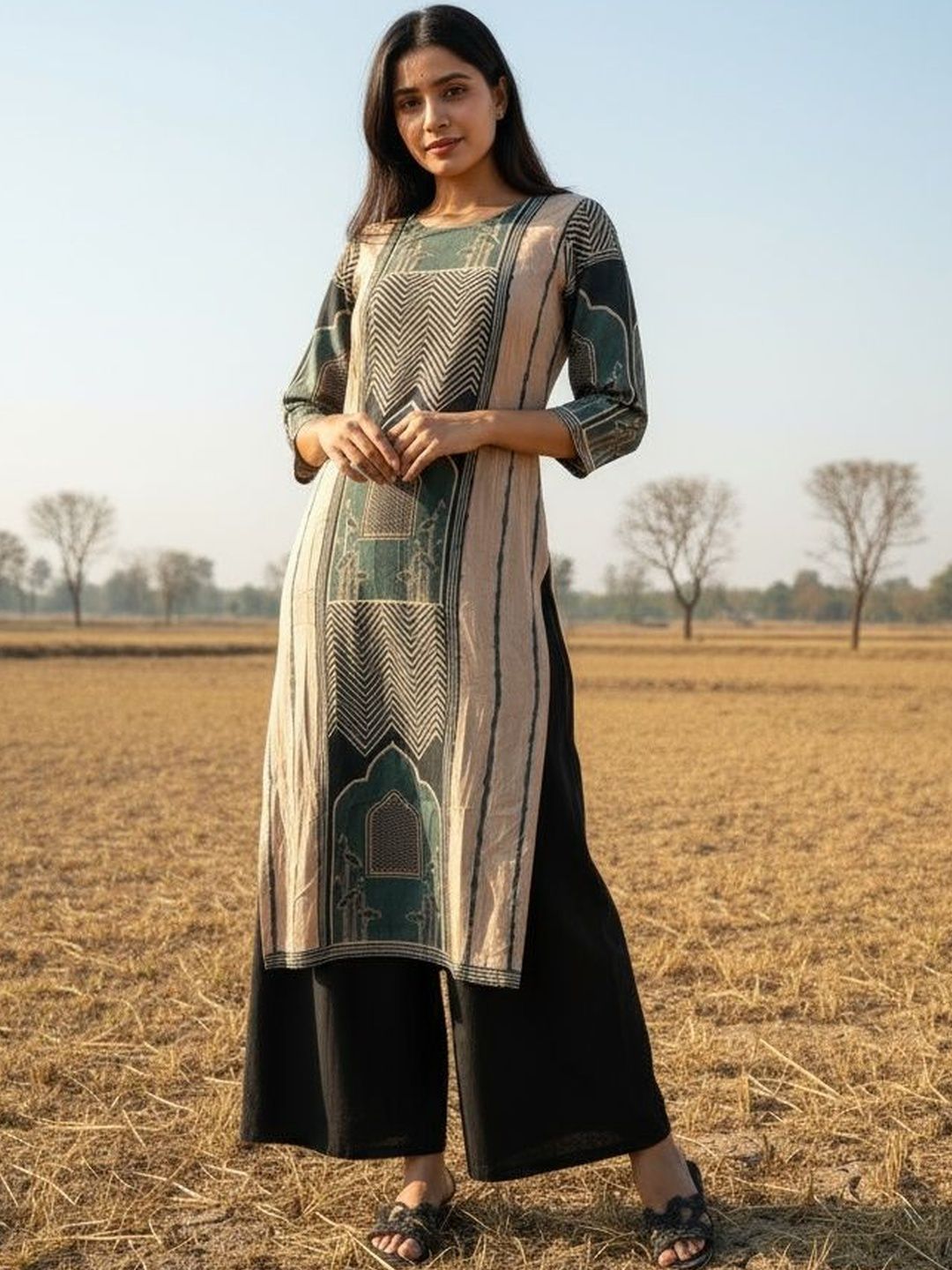 Anouk Women Geometric Printed Kurta