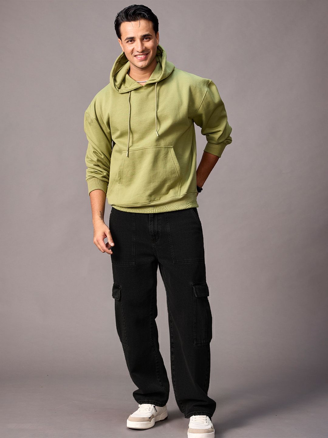 Urbano Fashion Men Loose Fit Non-Stretchable Cargo Jeans