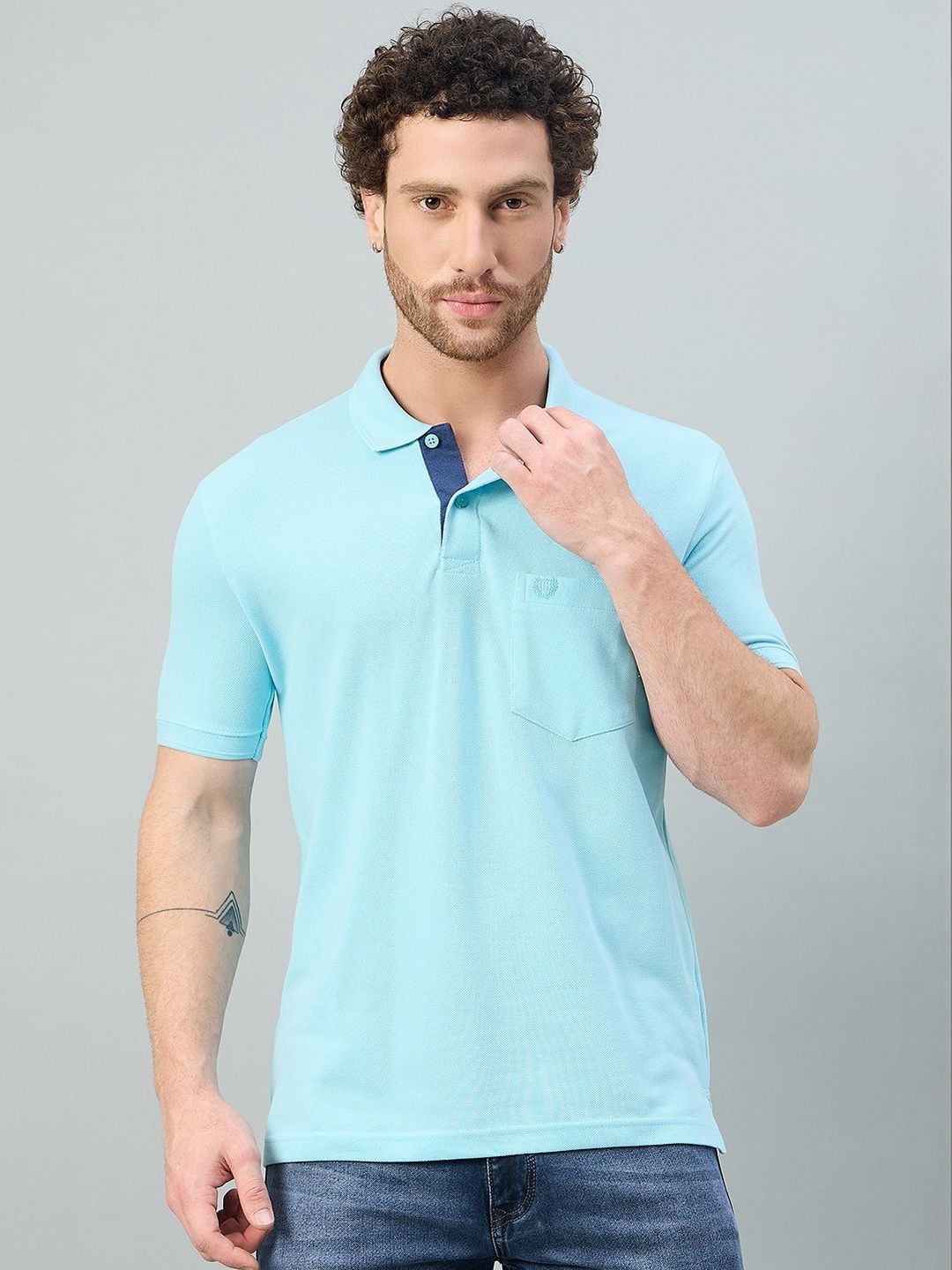 Duke Men Polo Collar Pockets T-shirt