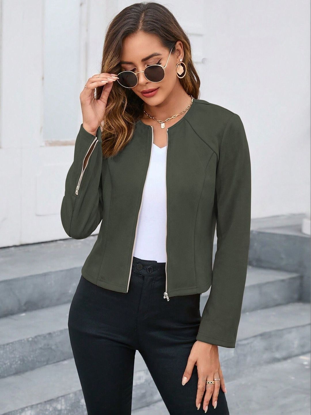 SZN Women Woollen Woven Jacket