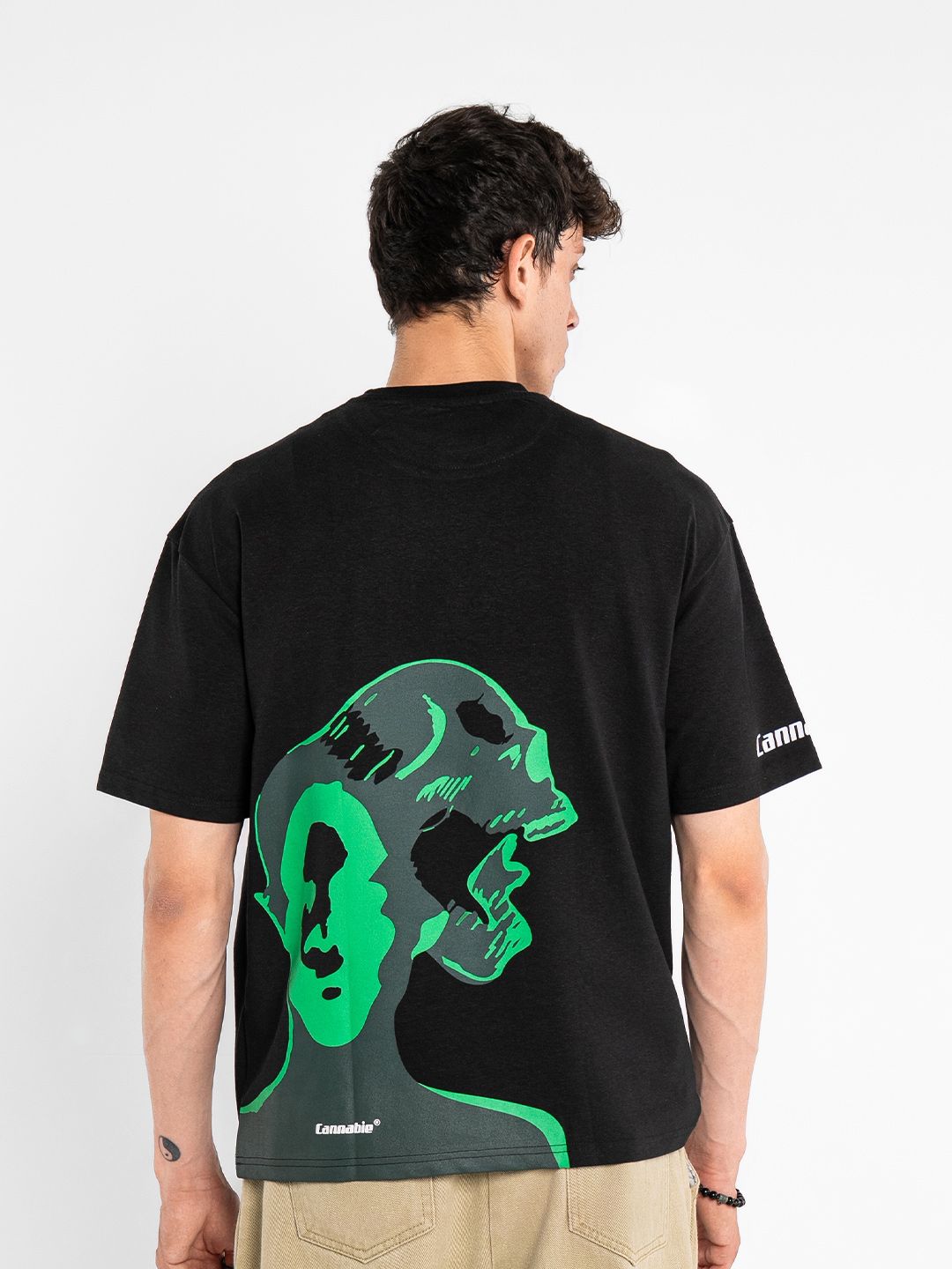 Cannabie Men Graphic Printed Round Neck Hemp Oversized T-shirt