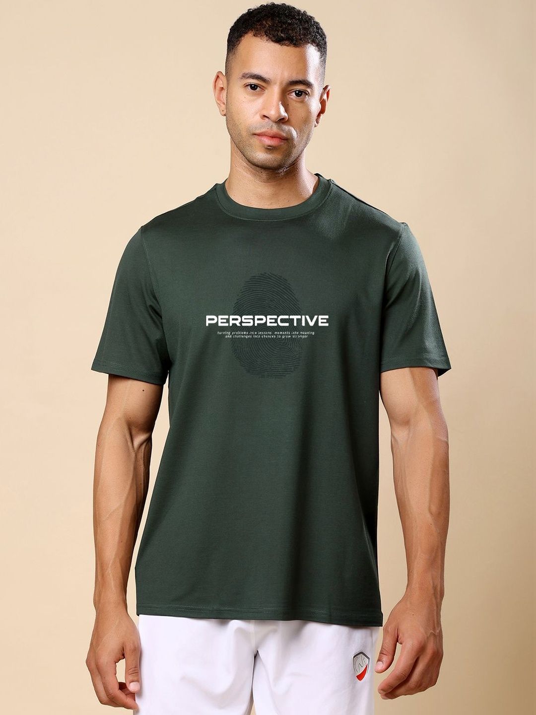 THEFITTHEORY Men Typography Printed Dri-FIT T-shirt