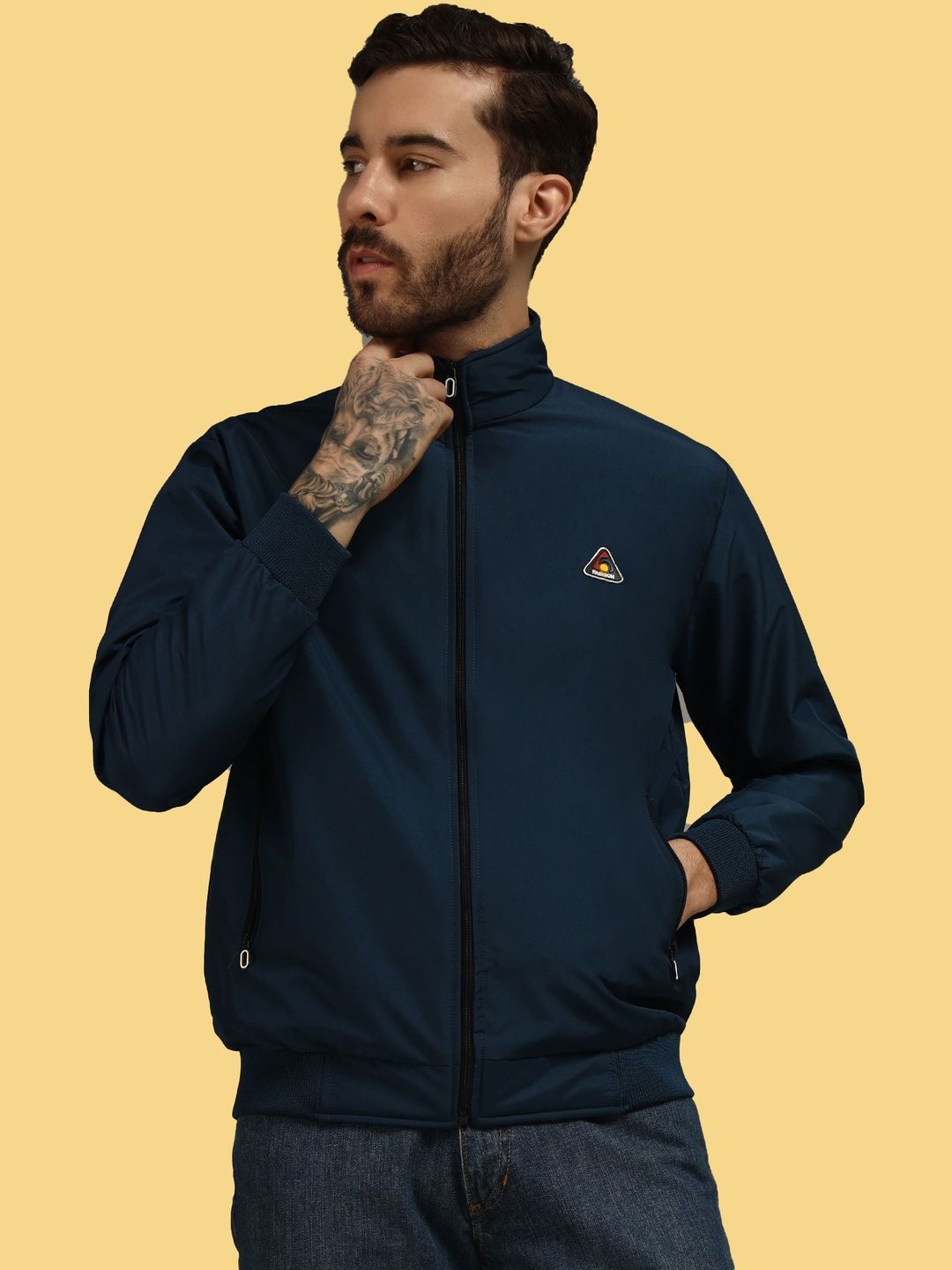 Metronaut Men Brand Logo Bomber Jacket