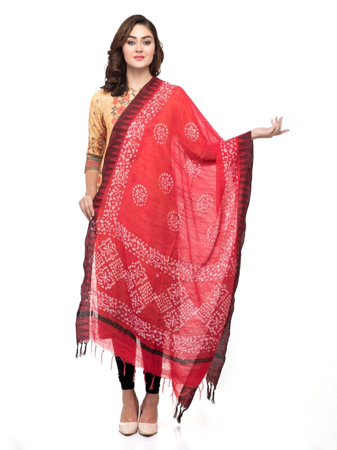 A R SILK DUPATTA HUB Printed Block Print Dupatta