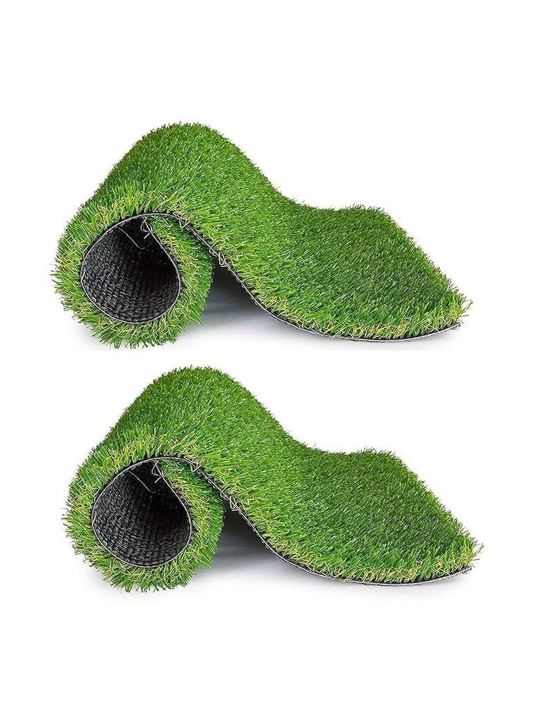 GENUINE GLOBAL DECOR 2Pcs Green & Black Textured Anti-Skid Doormats