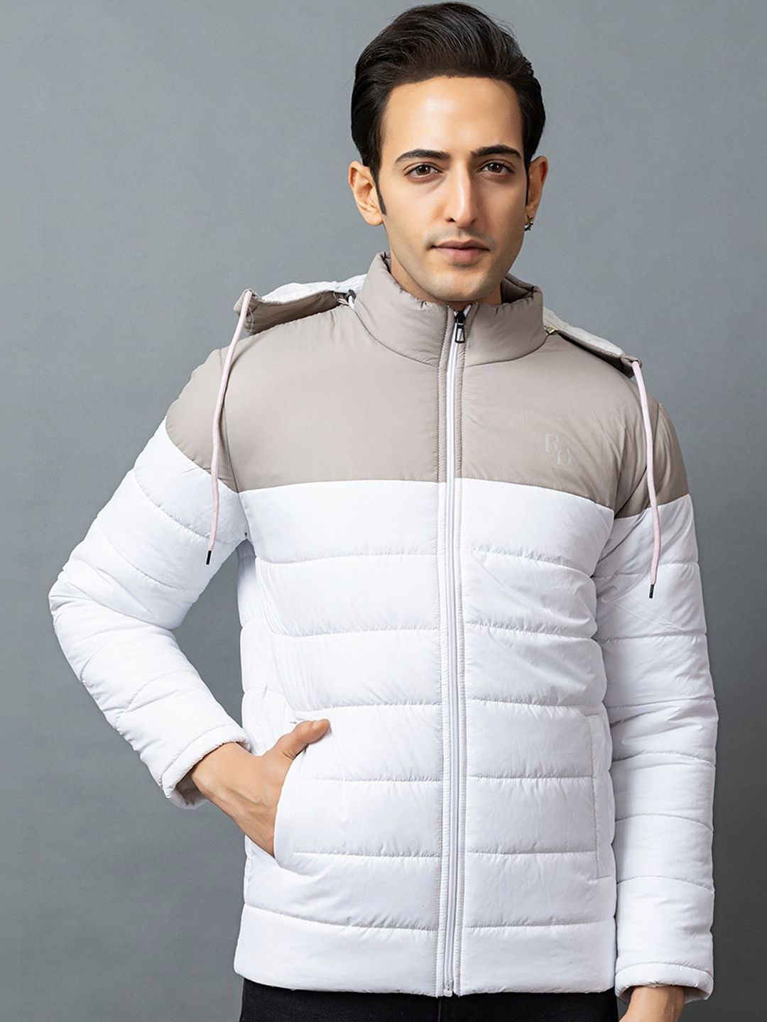 ALWAYS SHINE Men Colourblocked Lightweight Puffer Jacket
