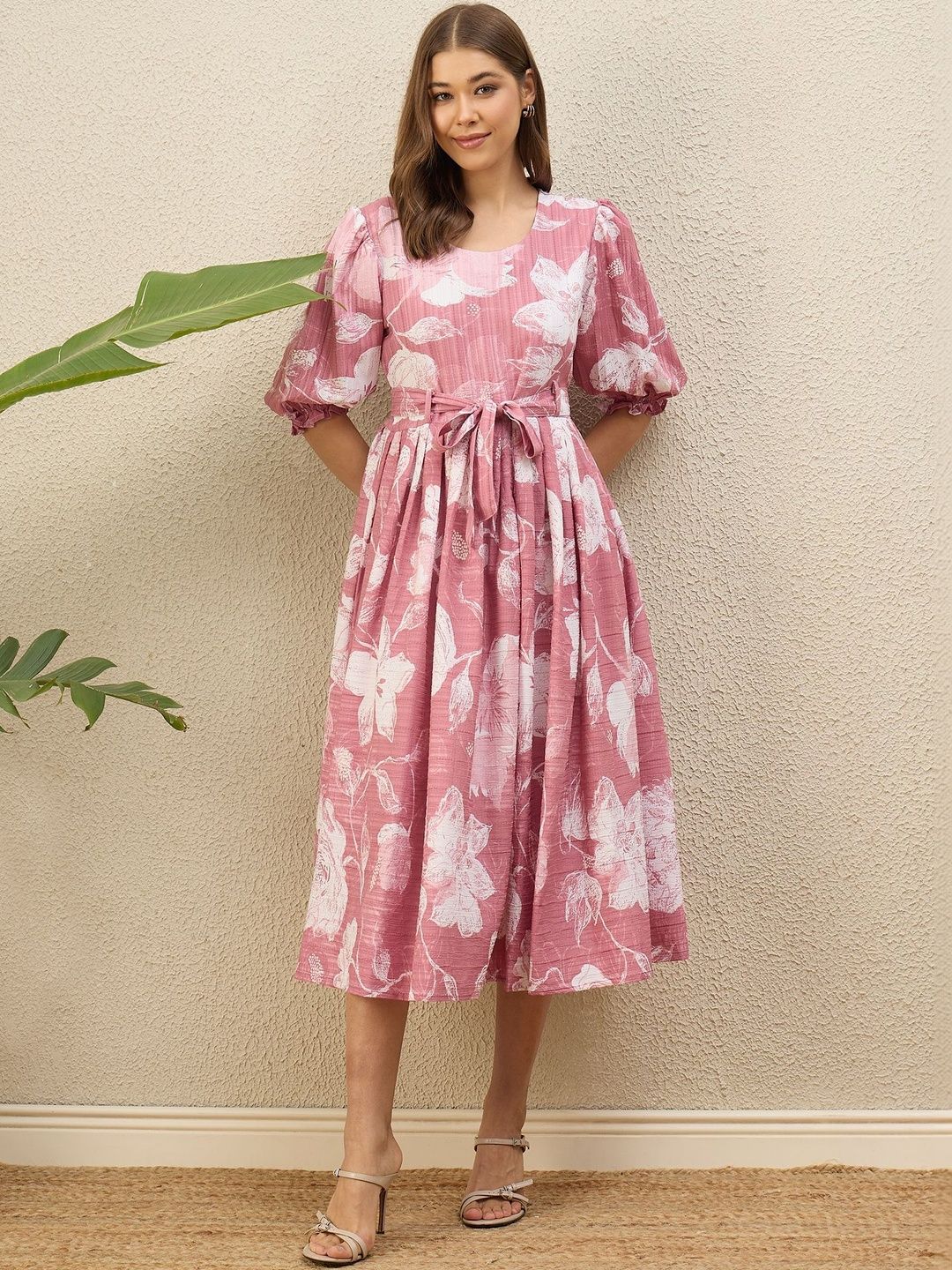 Buy R.Code by The Roadster Life Co. Floral Print Puff Sleeve Fit
