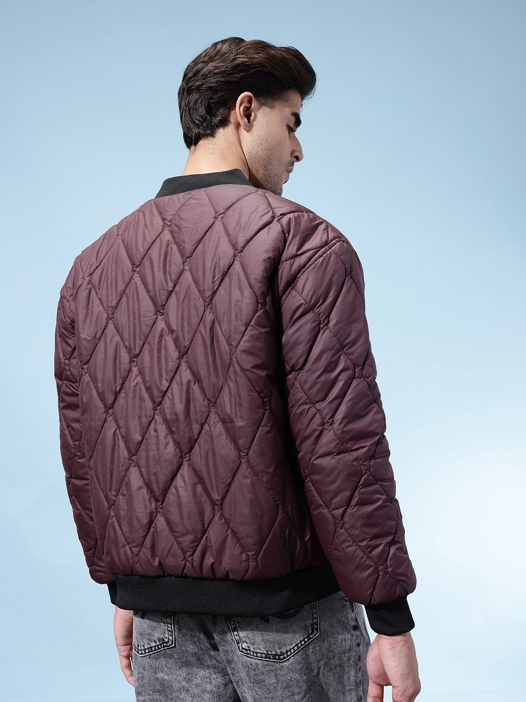 Buy glitchez Quilted Bomber Style Jacket - Jackets for Men