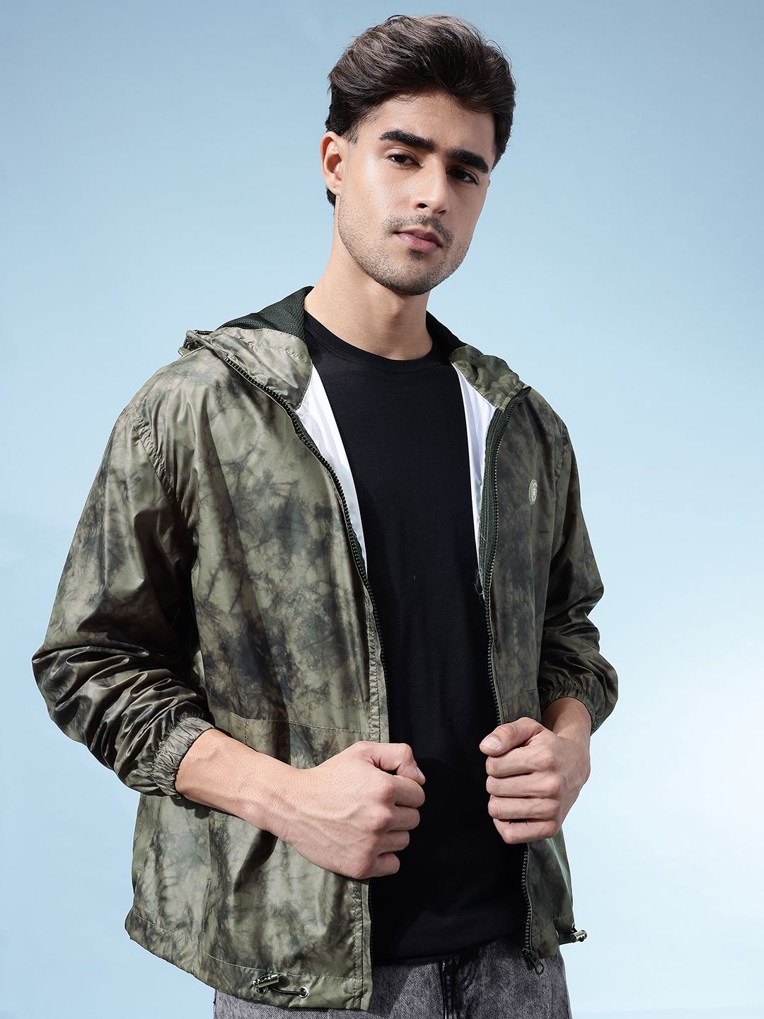 glitchez Camouflage Tailored Hooded Jacket