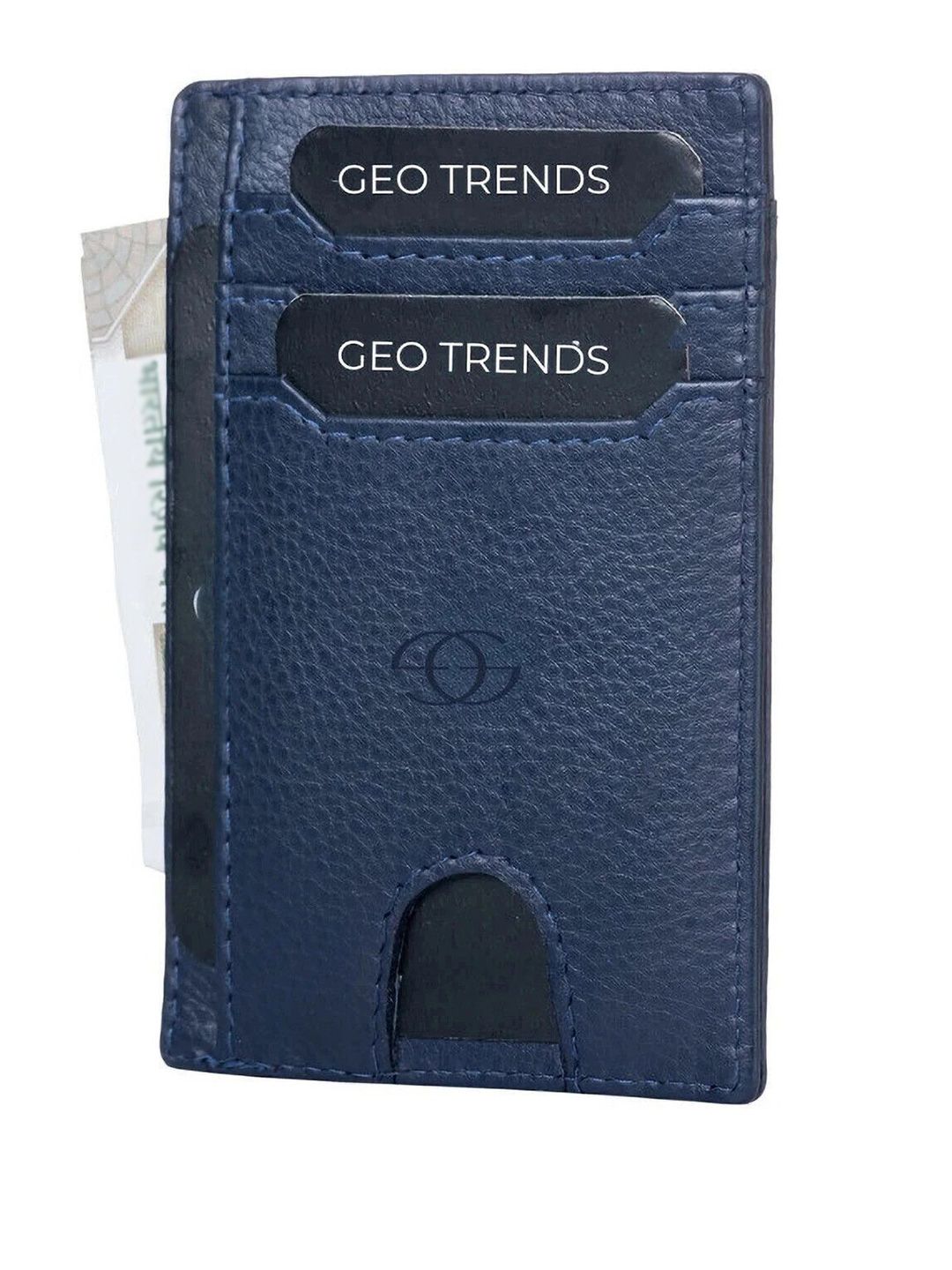 GEO TRENDS Unisex Textured Leather Short Card Holder