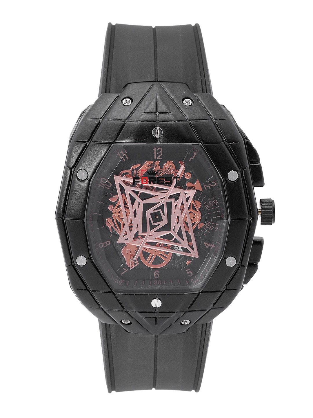 Buy FOREST Men Patterned Dial Asymmetrical Analogue Watch FRT-745