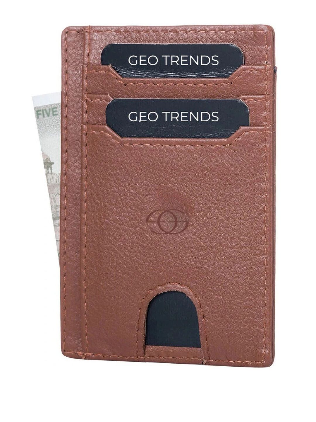 GEO TRENDS Unisex Leather Card Holder