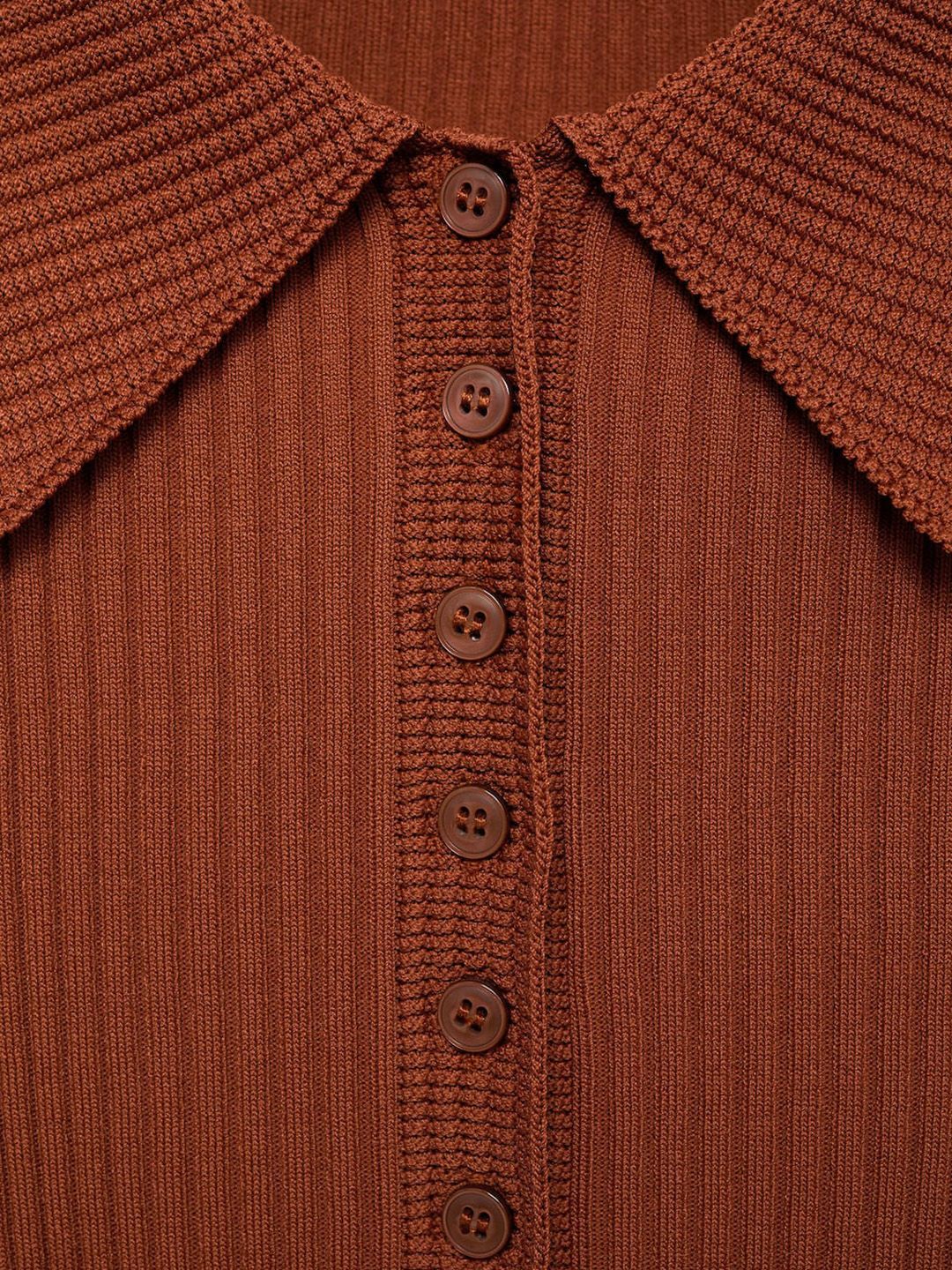 Ribbed Polo Collar T-shirt