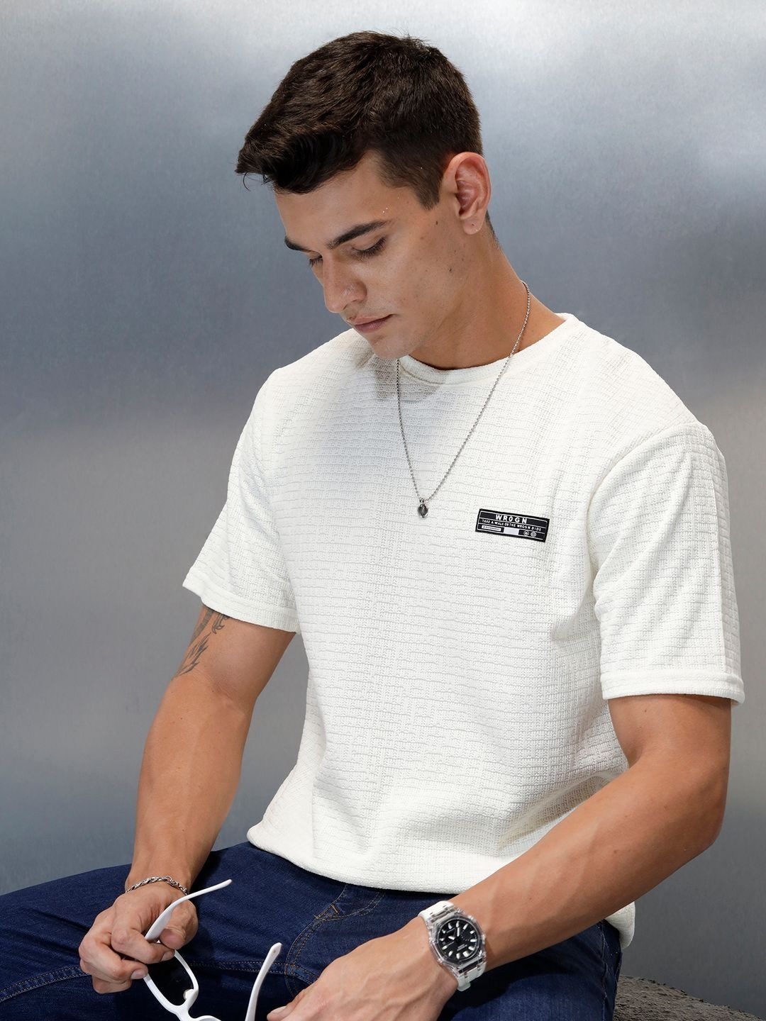 WROGN Cotton Short Sleeves Round Neck T-shirt