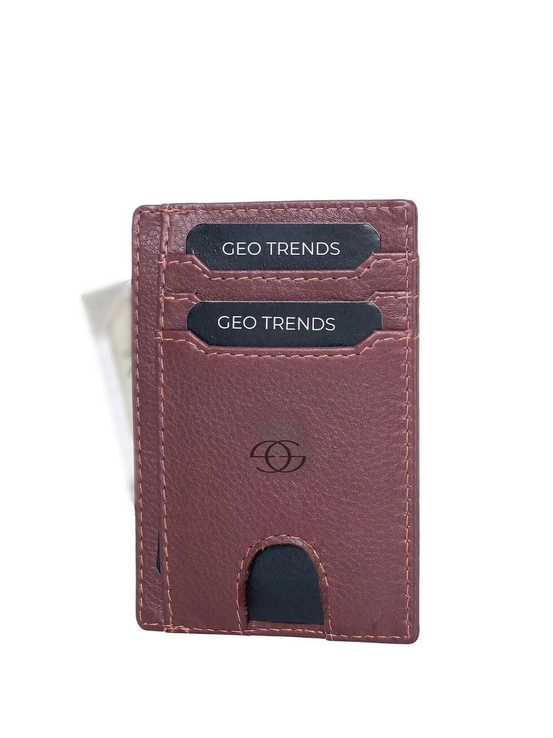 GEO TRENDS Unisex RFID Textured Leather Card Holder