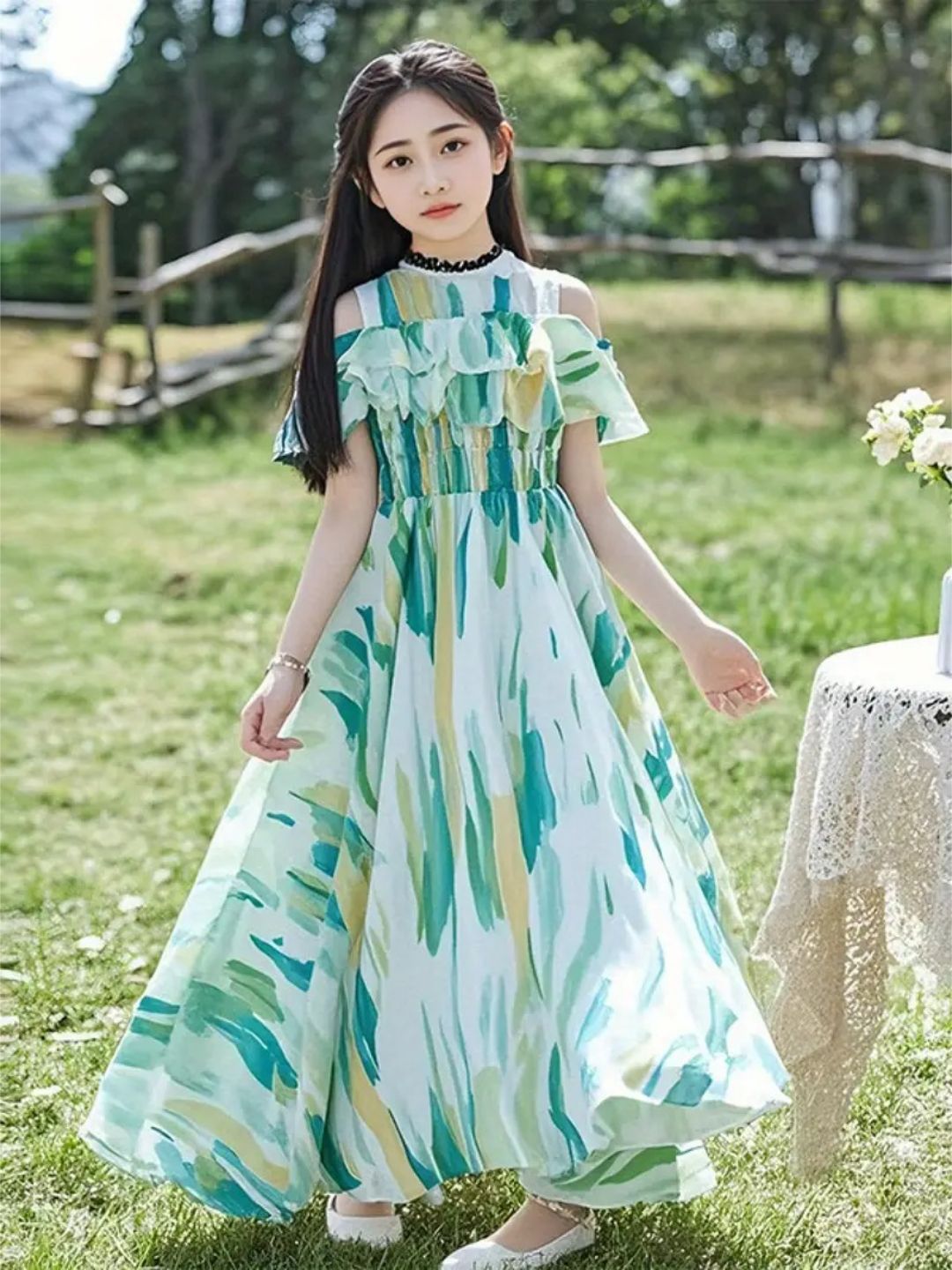 chinese dress ladies Berrylush Women Solid Blue Cold Shoulder Wrap Maxi Dress main image 0