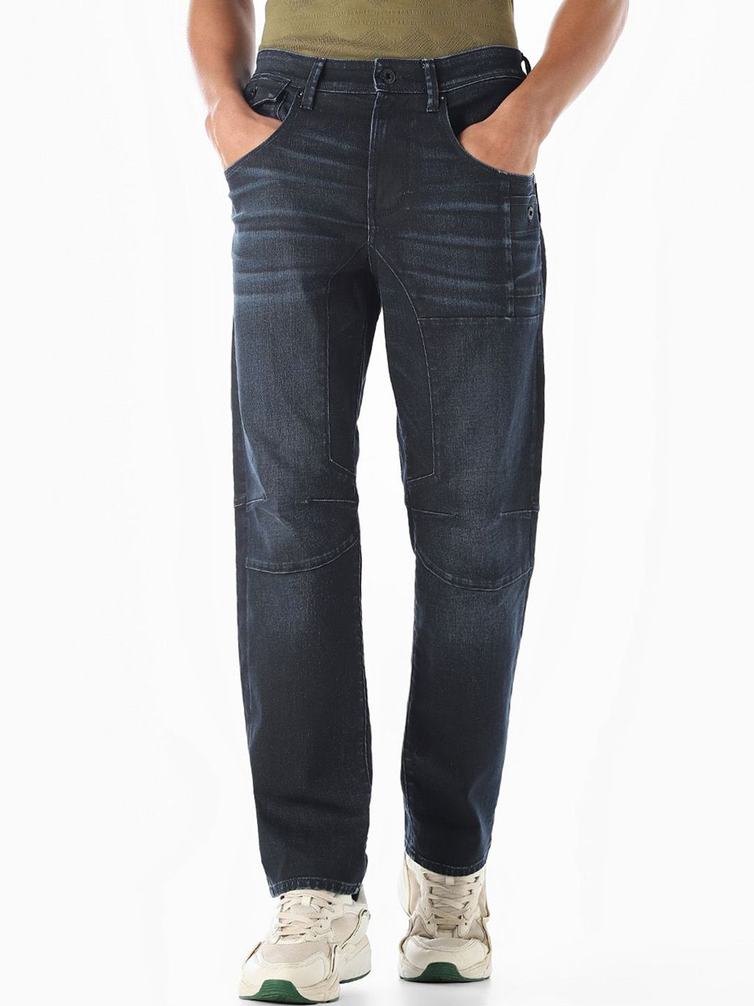 Low-Rise Light Fade Stretchable Tapered Fit Jeans