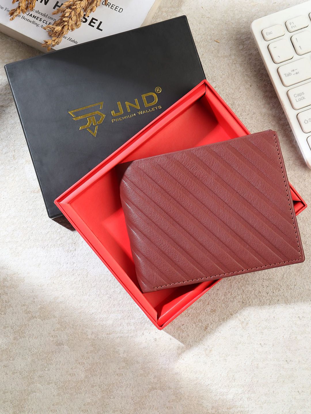 CRAFT LINE Men Striped PU Two Fold Wallet