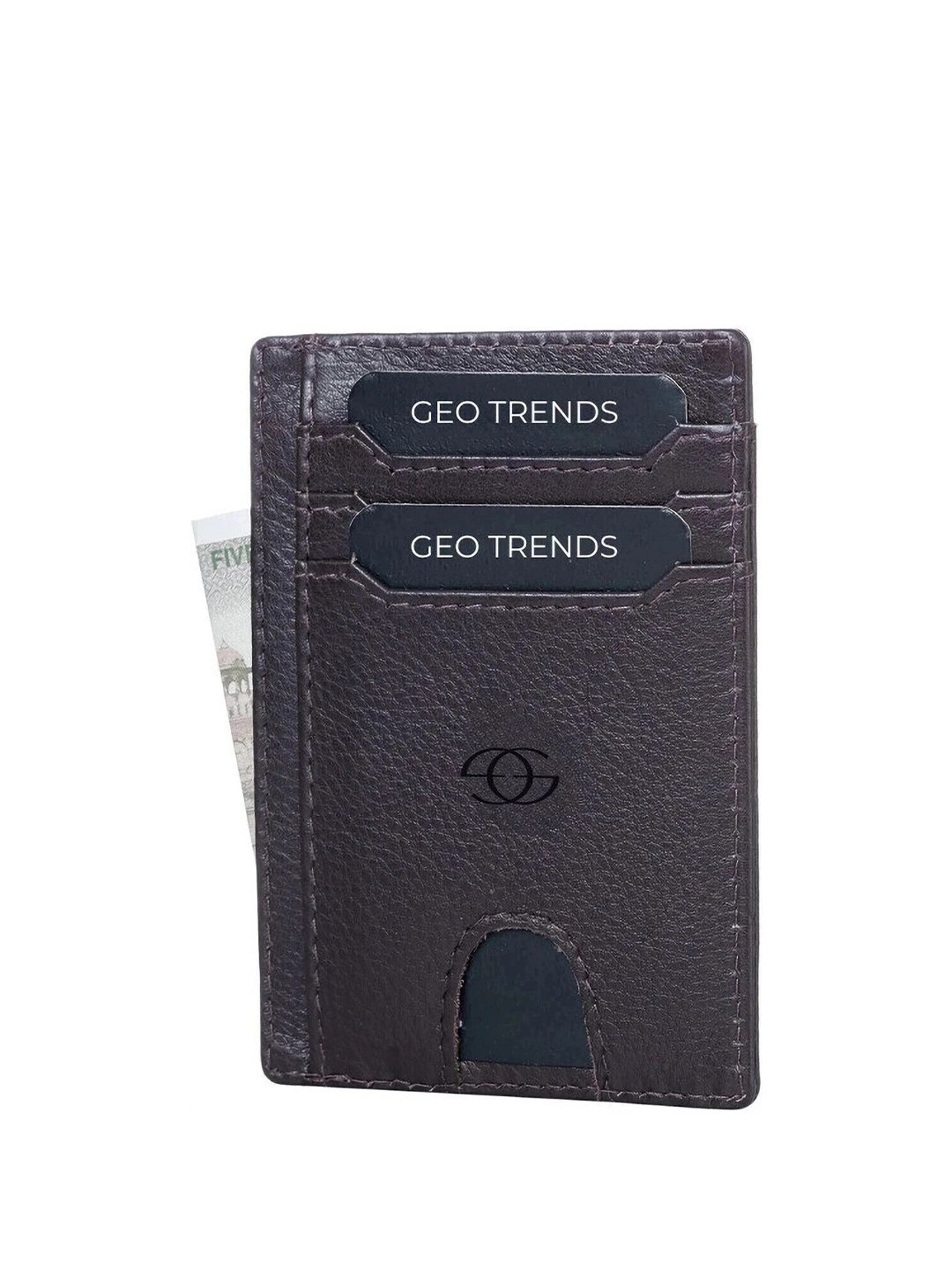 GEO TRENDS Men Textured Leather RFID Two Fold Wallet
