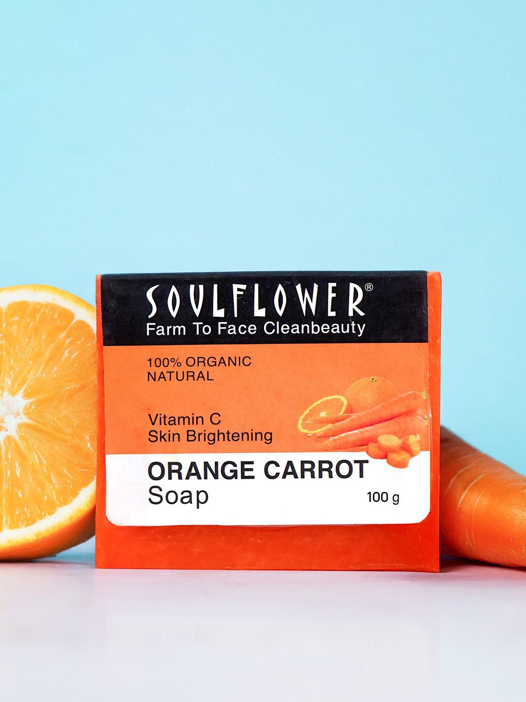 Soulflower 100% Organic Natural Orange Carrot Soap-100 g