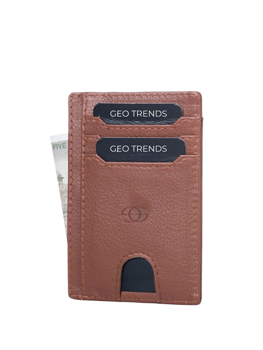 GEO TRENDS Unisex Textured Leather RFID Two Fold Wallet