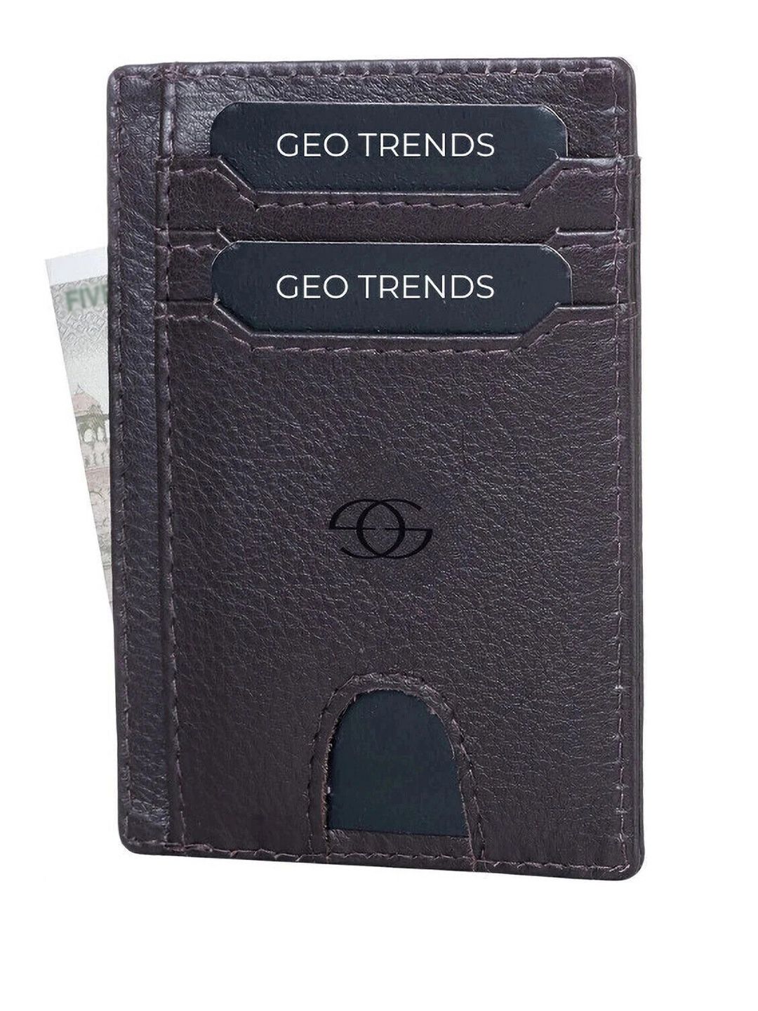 GEO TRENDS Unisex Leather Card Holder