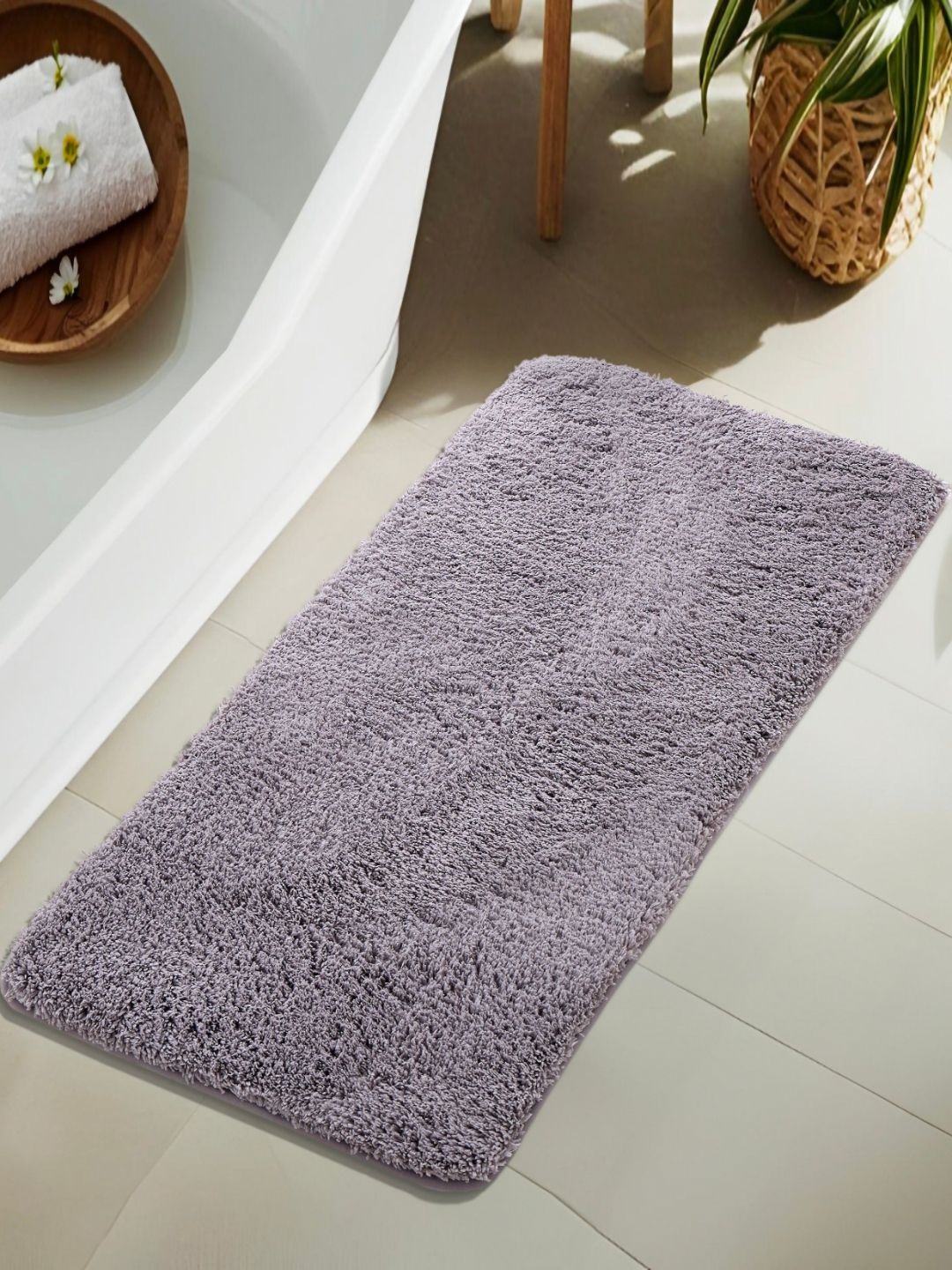 Home Centre Home Centre Buttercup Zenith Grey Memory Foam Anti-Slip Bath Runner