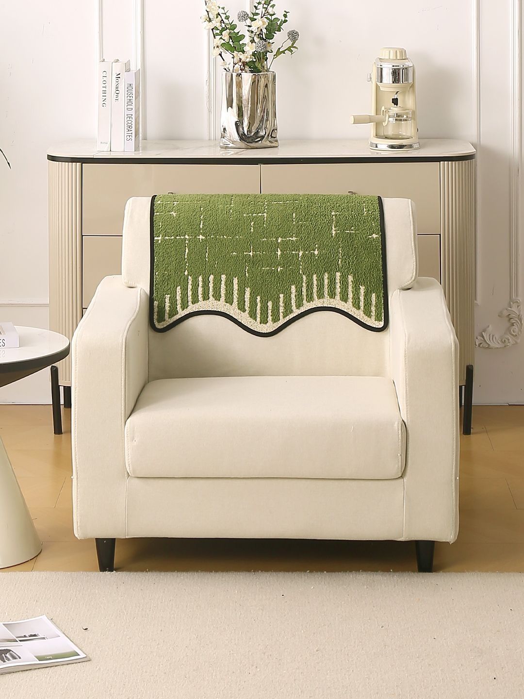 HOKIPO Green 1 Pc Terrycloth Backrest Mat for Sofa Cover