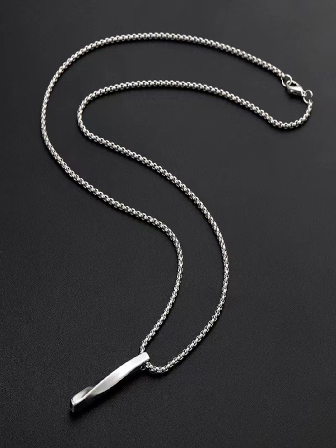 KPOP Men Stainless Steel Silver-Plated Contemporary Pendant With Chain