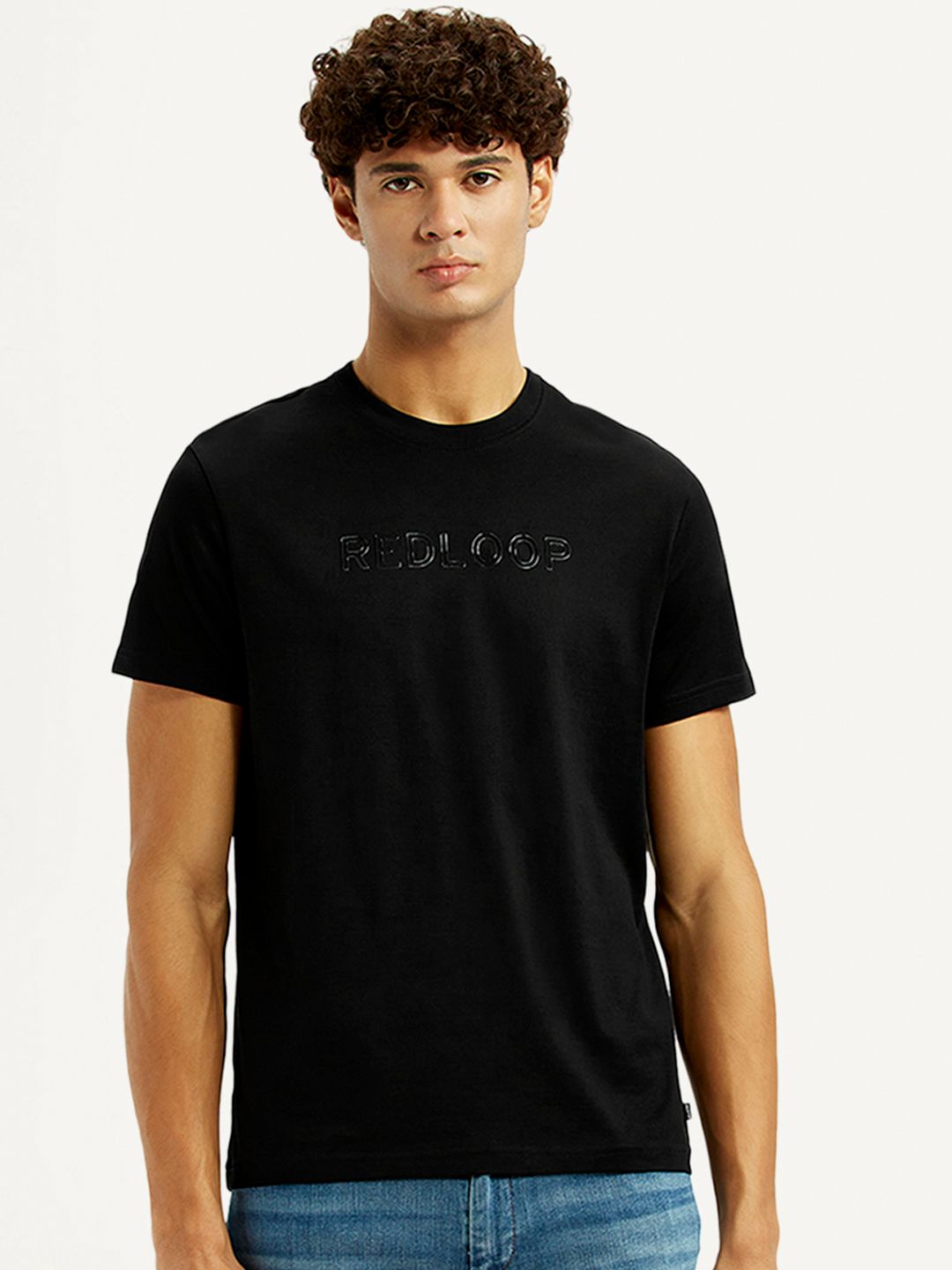 Men Printed Cotton T-shirt Levis Men Typography Printed Round Neck Cotton Slim Fit T-shirt