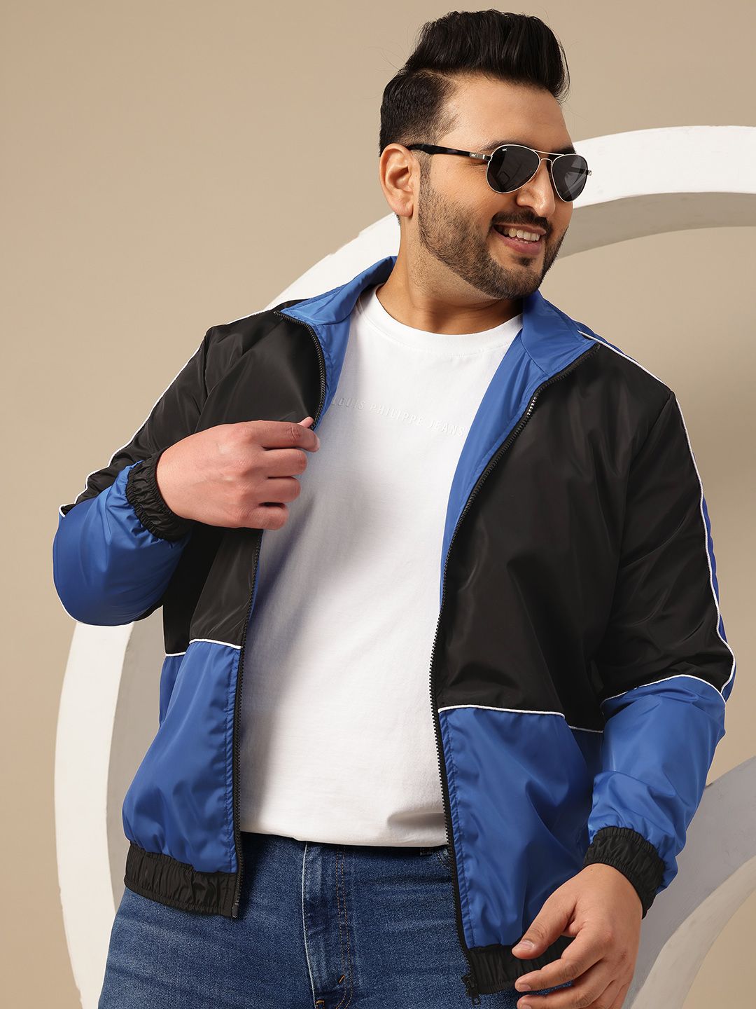 Sztori Plus Size Colourblocked Bomber Jacket