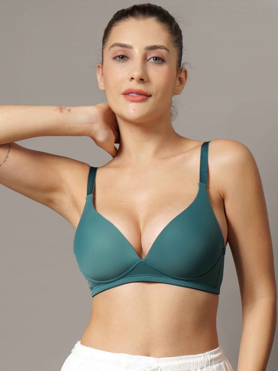 BODYSIZE CURVY Women Padded Half Coverage Seamless Back Closure T-shirt Bra