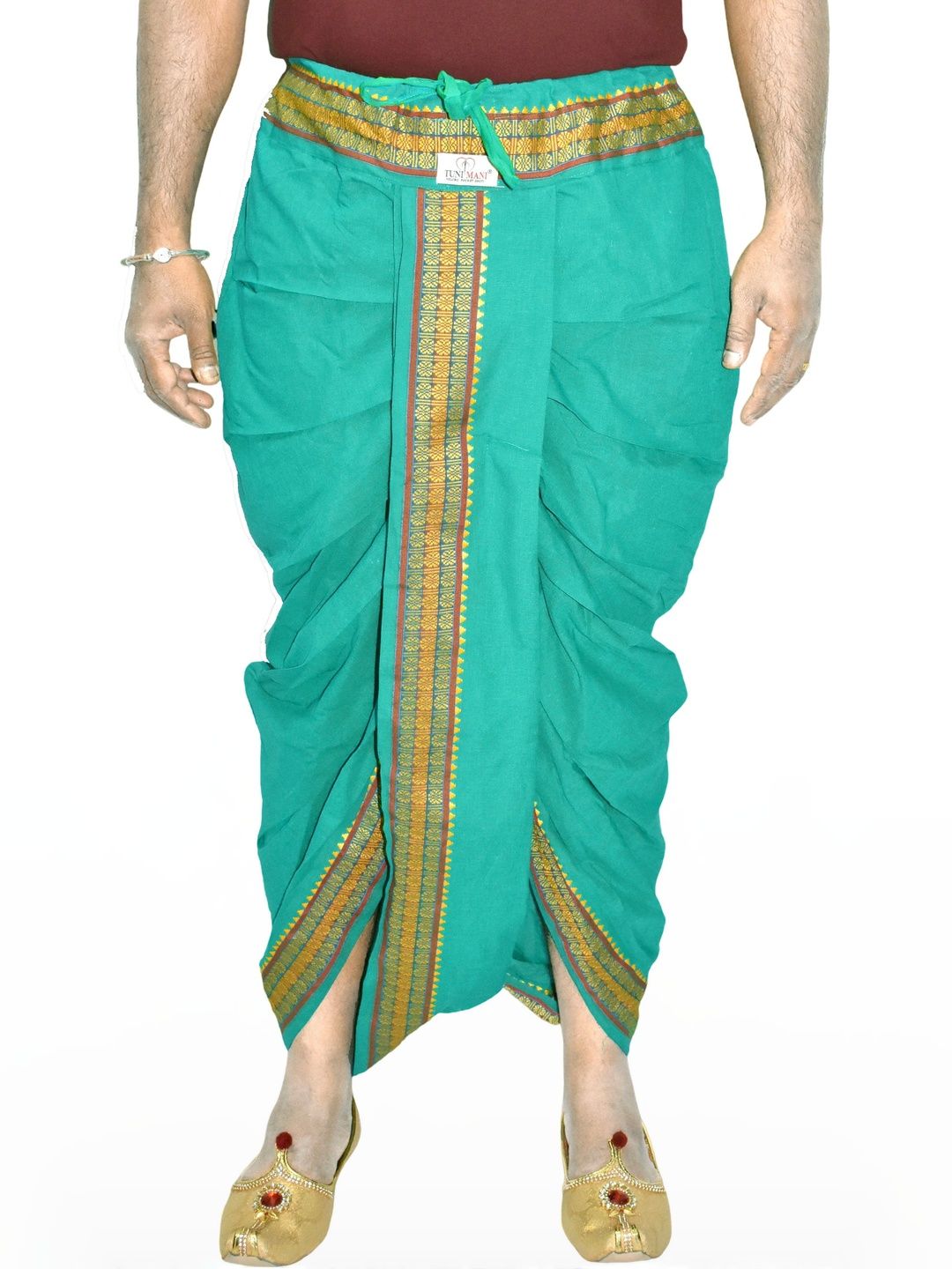 TUNI MANI Men Green Cotton Dhotis