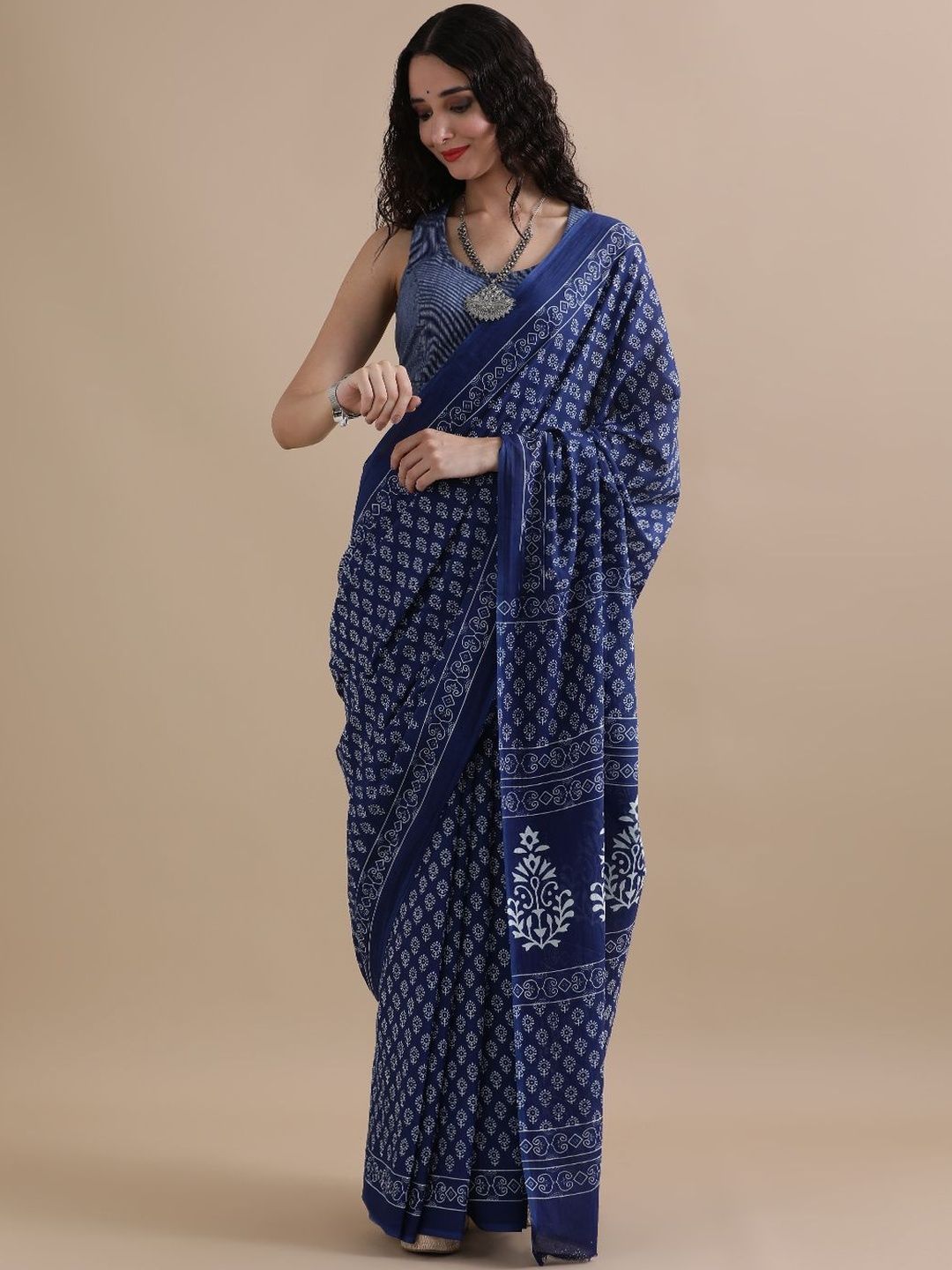 Moda Rapido Ethnic Motifs Pure Cotton Handloom Ikat Saree