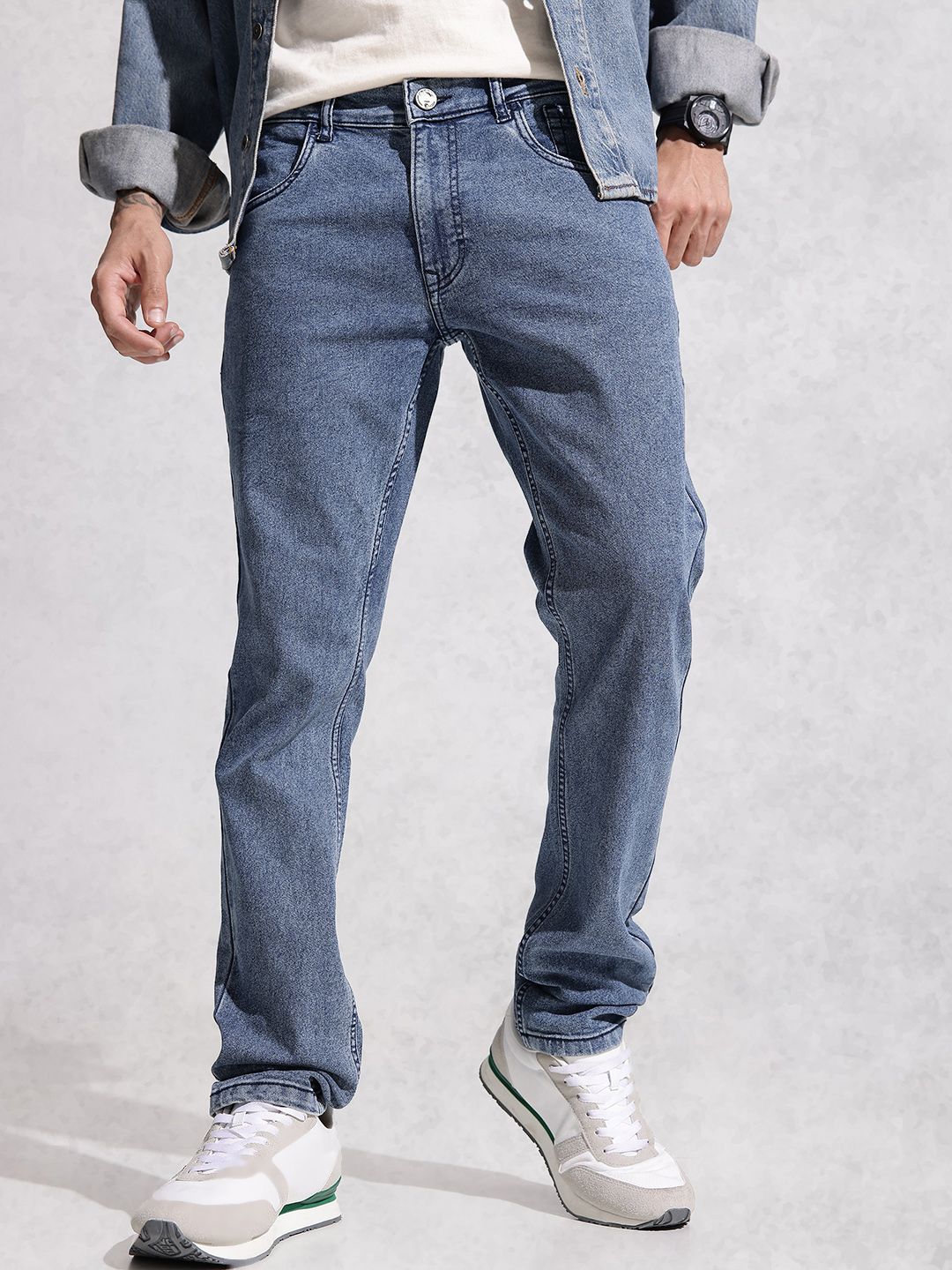 WROGN Men Slim Fit Light Fade Stretchable Jeans