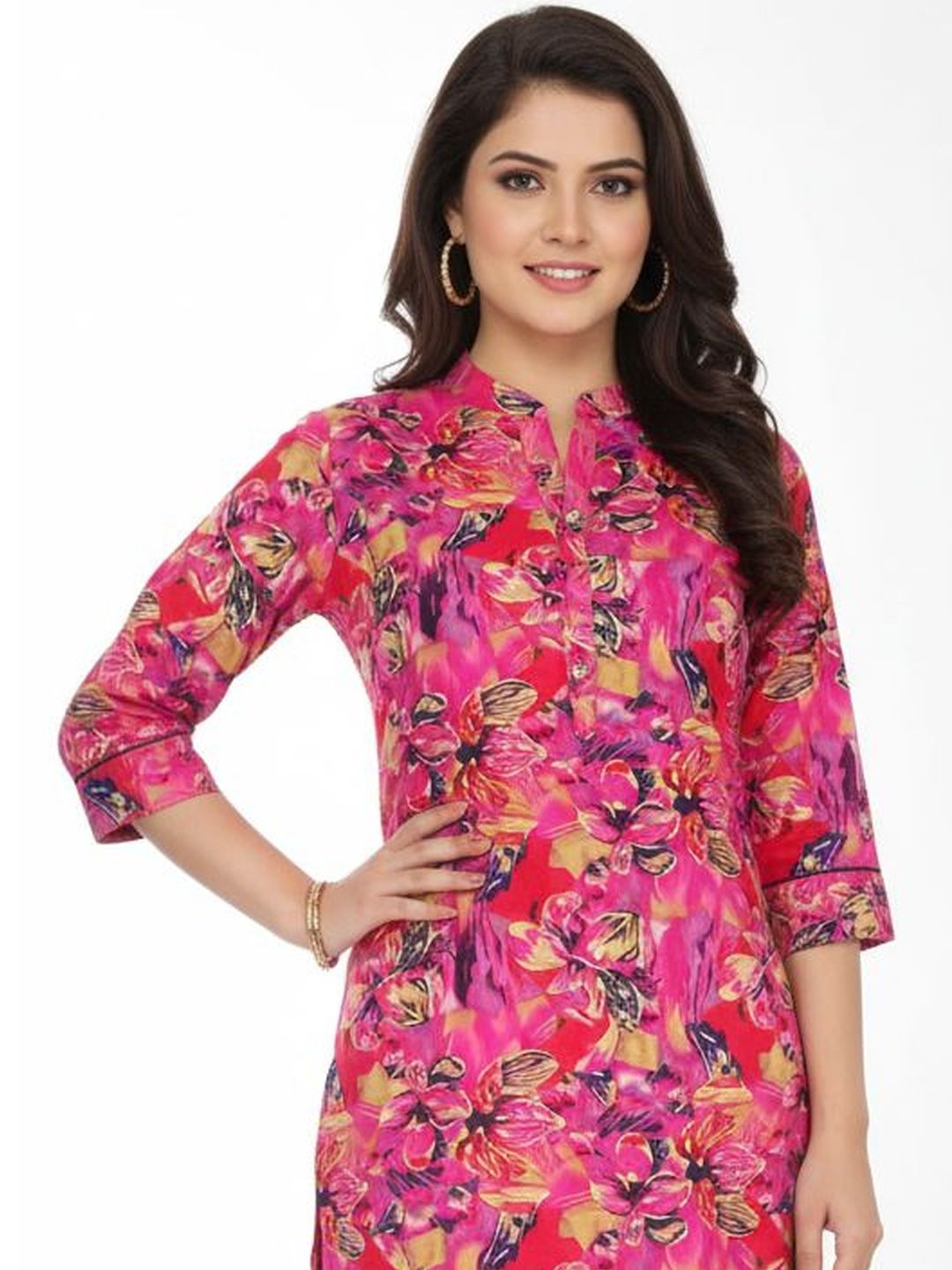 PU FASHION Women Floral Printed Kurti