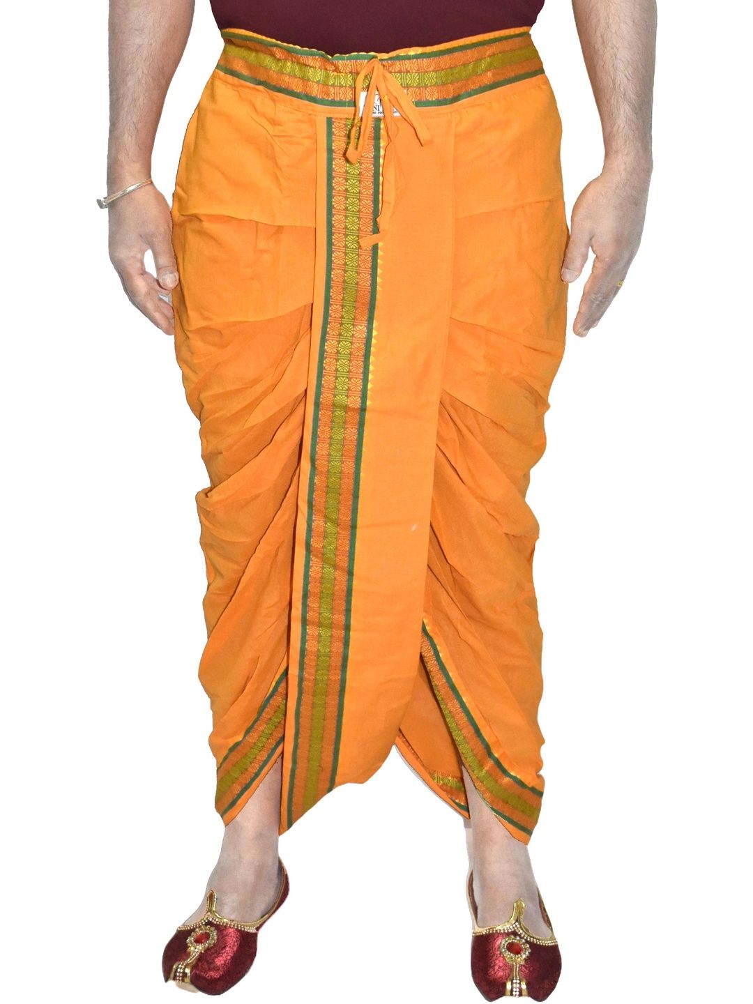 TUNI MANI Men Orange Cotton Dhotis