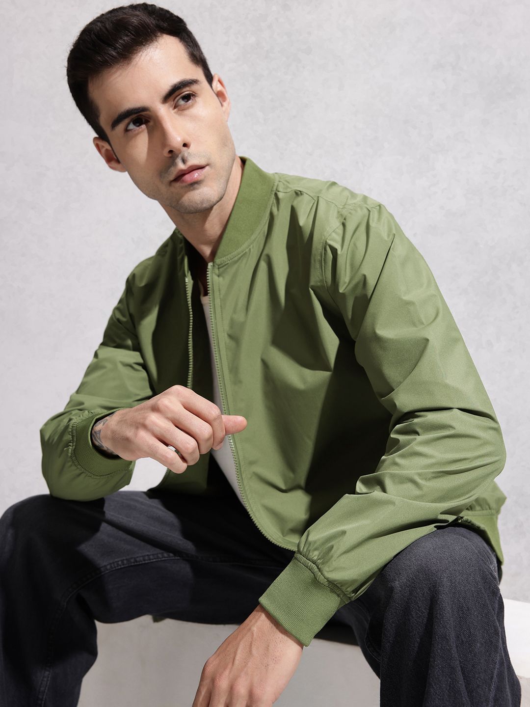 WROGN Mock Collar Bomber Jacket