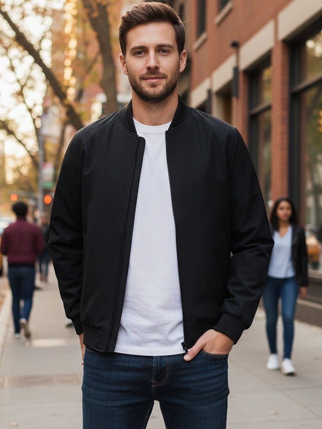 Mast & Harbour Stand Collar Bomber Jacket