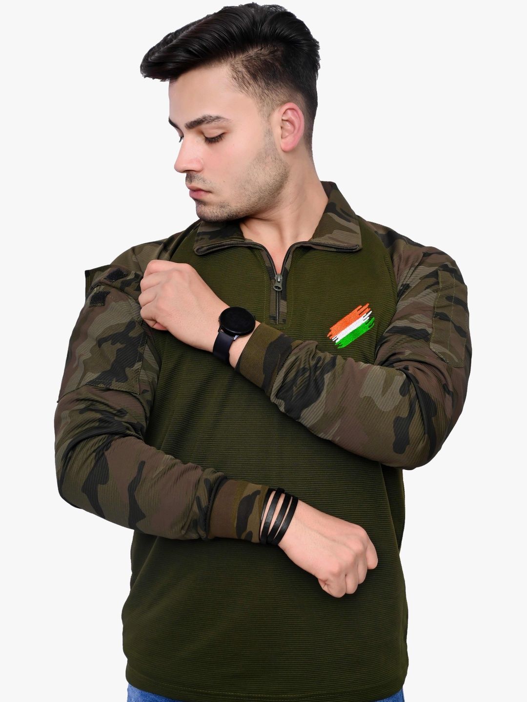 Para Trooper Men Camouflage Printed Polo Collar Cotton T-shirt