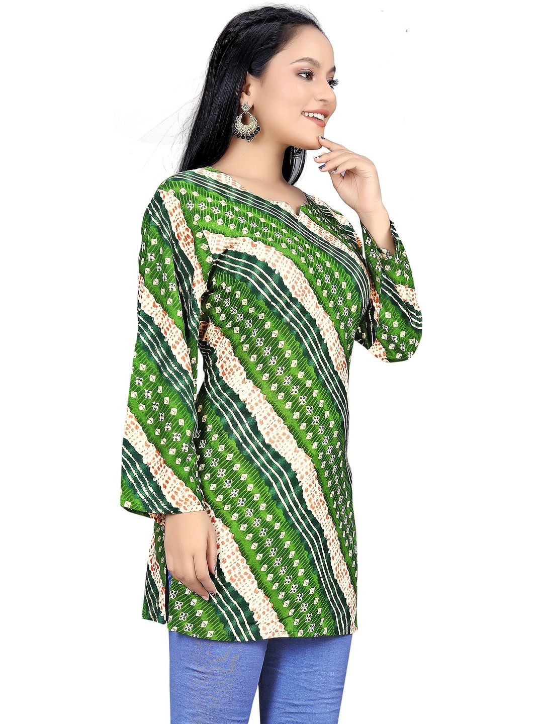 PU FASHION Women Geometric Printed Round Neck Kurti